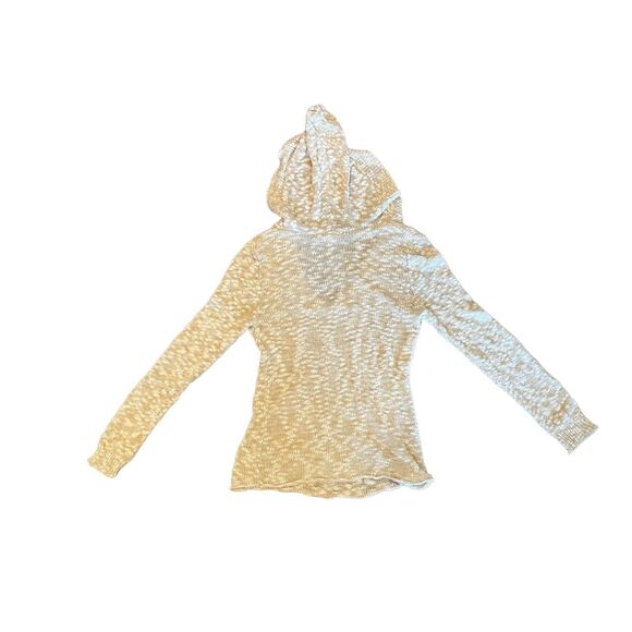 Roxy Warm Heart Hooded Poncho Sweater, Cream/White, Large - Picture 5 of 6